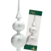 Krebs Glas Lauscha Weihnachtsschmuck<Baumspitze in Silber - (H)33 cm