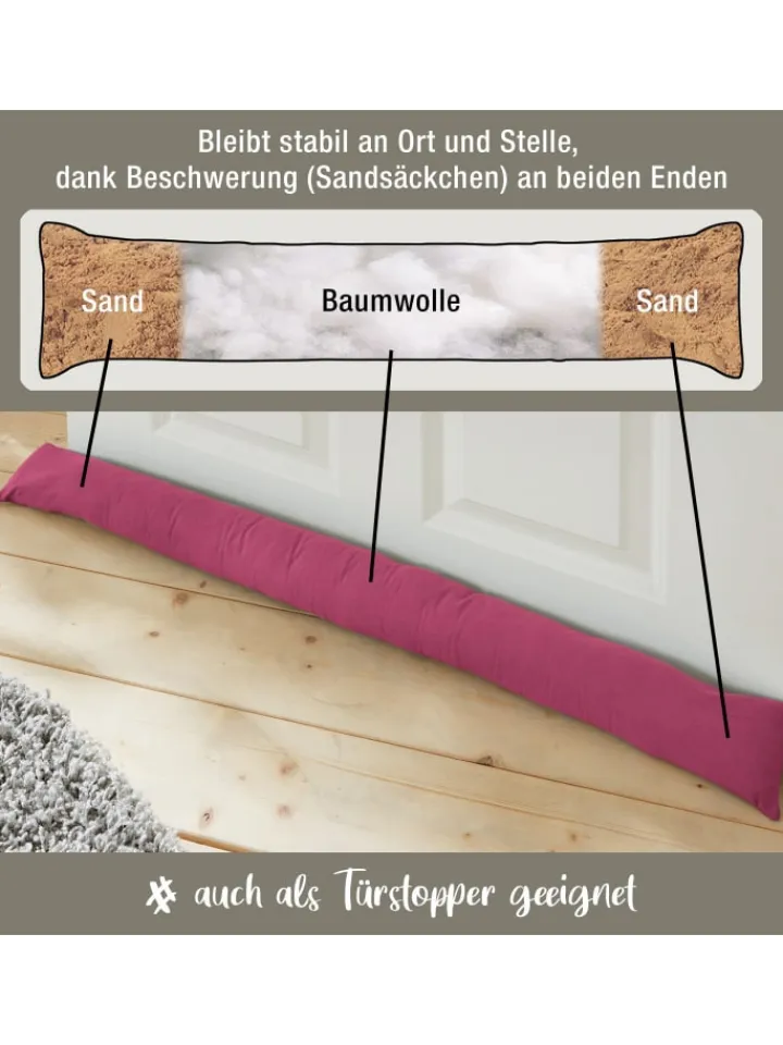 REDBEST Tür- & Zugluftstopper<Baumwolle Zugluftstopper Seattle in beere