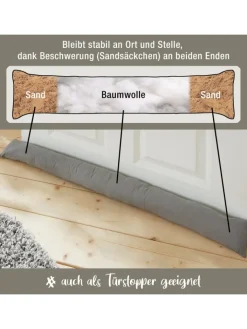 REDBEST Tür- & Zugluftstopper<Baumwolle Zugluftstopper Seattle in grau