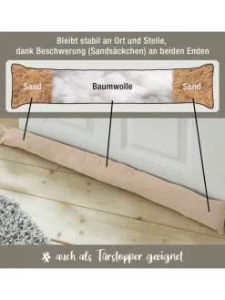REDBEST Tür- & Zugluftstopper<Baumwolle Zugluftstopper Seattle in beige