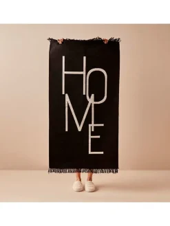 BELLA MAISON Teppiche & Fußmatten<Baumwoll-Teppich "Home" in Schwarz