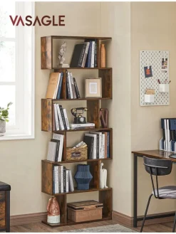 Songmics Regale & Schränke<Bücherregal in Braun - (B)70 x (H)191,6 x (T)24 cm