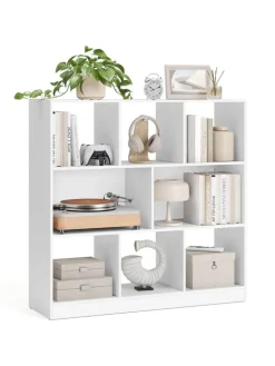 Songmics Regale & Schränke<Bücherregal in Weiß - (B)97,5 x (H)100 x (T)30 cm