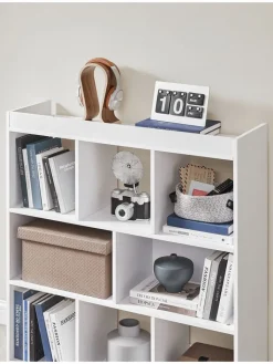Songmics Regale & Schränke<Bücherregal in Weiß - (B)97,5 x (H)100 x (T)30 cm