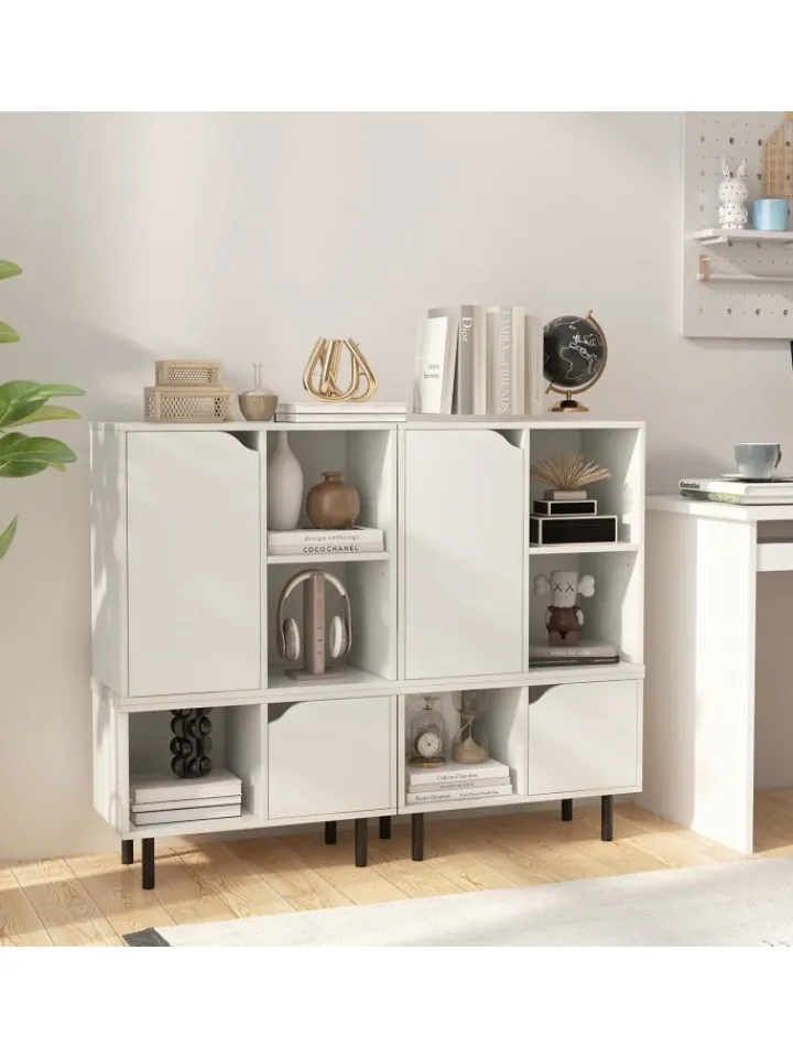 COSTWAY Regale & Schränke<Bücherregal stapelbar in Weiß