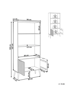 Beliani Regale & Schränke<Bücherregal TIMMINS in Braun - (W) 90 x (H) 190 x (L) 39 cm