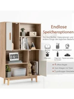 COSTWAY Regale & Schränke<Bücherschrank in Weiß