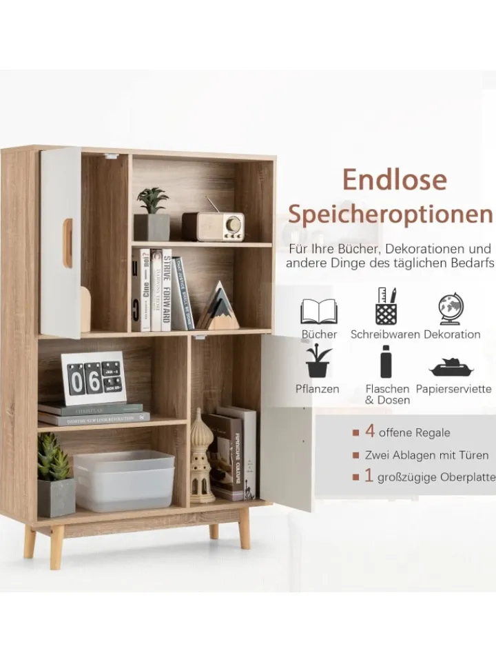 COSTWAY Regale & Schränke<Bücherschrank in Weiß