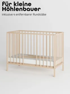 Sämann Babymöbel<Beistellbett Matratze Cloud Air Rollen & Umbauseite - natur - Dreamy 4 in 1 Bett