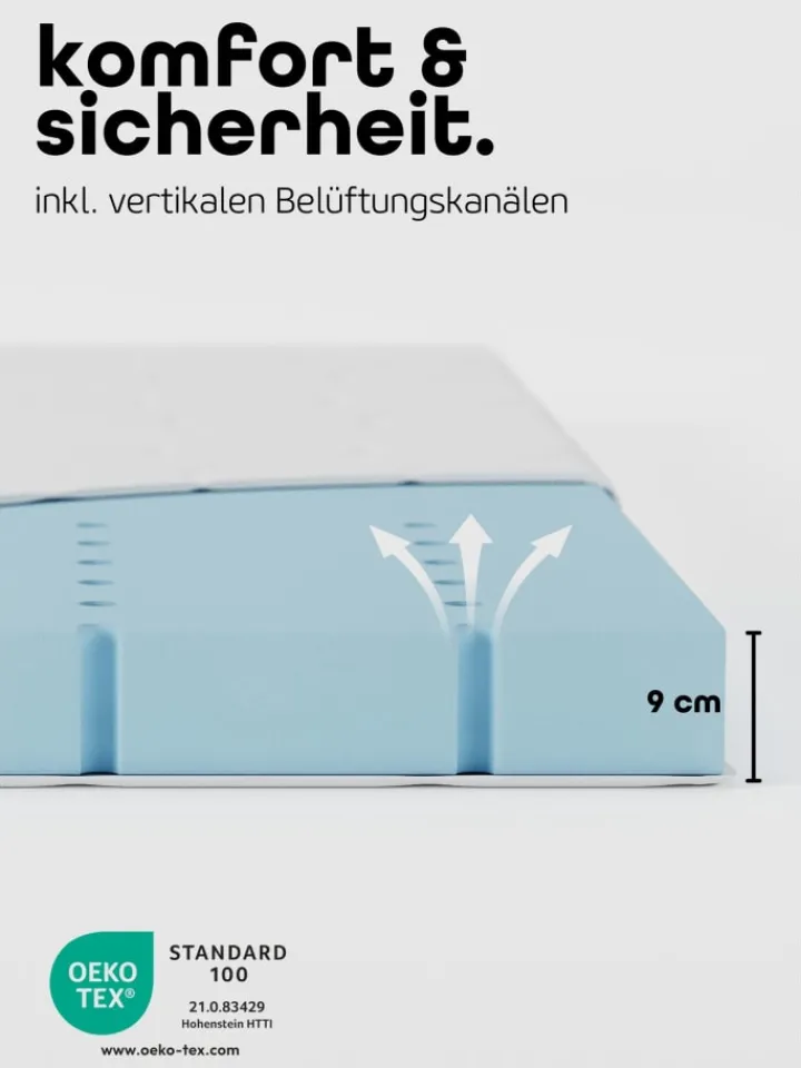 Sämann Babymöbel<Beistellbett Matratze Cloud Air Rollen & Umbauseite - natur - Dreamy 4 in 1 Bett