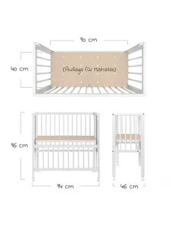 fillikid Babymöbel<Beistellbett Premium Vario 2in1 - (auch für