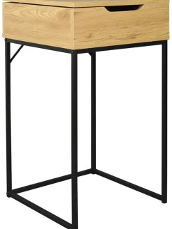 THE HOME DECO FACTORY Tische<Beistelltisch "Abbott" in Natur/ Schwarz - (B)45 x (H)77 x (T)45 cm
