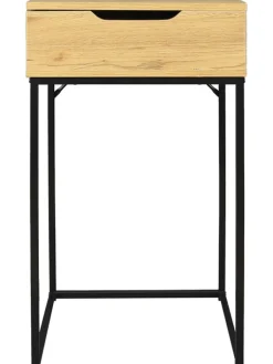 THE HOME DECO FACTORY Tische<Beistelltisch "Abbott" in Natur/ Schwarz - (B)45 x (H)77 x (T)45 cm