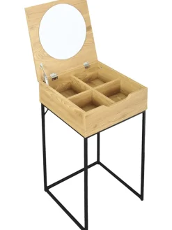 THE HOME DECO FACTORY Tische<Beistelltisch "Abbott" in Natur/ Schwarz - (B)45 x (H)77 x (T)45 cm