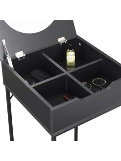 Rétro Chic Tische<Beistelltisch "Abbott" in Schwarz - (B)45 x (H)77 x (T)45 cm