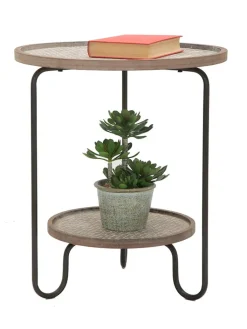 Mauro Ferretti Tische<Beistelltisch "Arex" in Braun/ Schwarz - (H)54,5 x Ø 48 cm