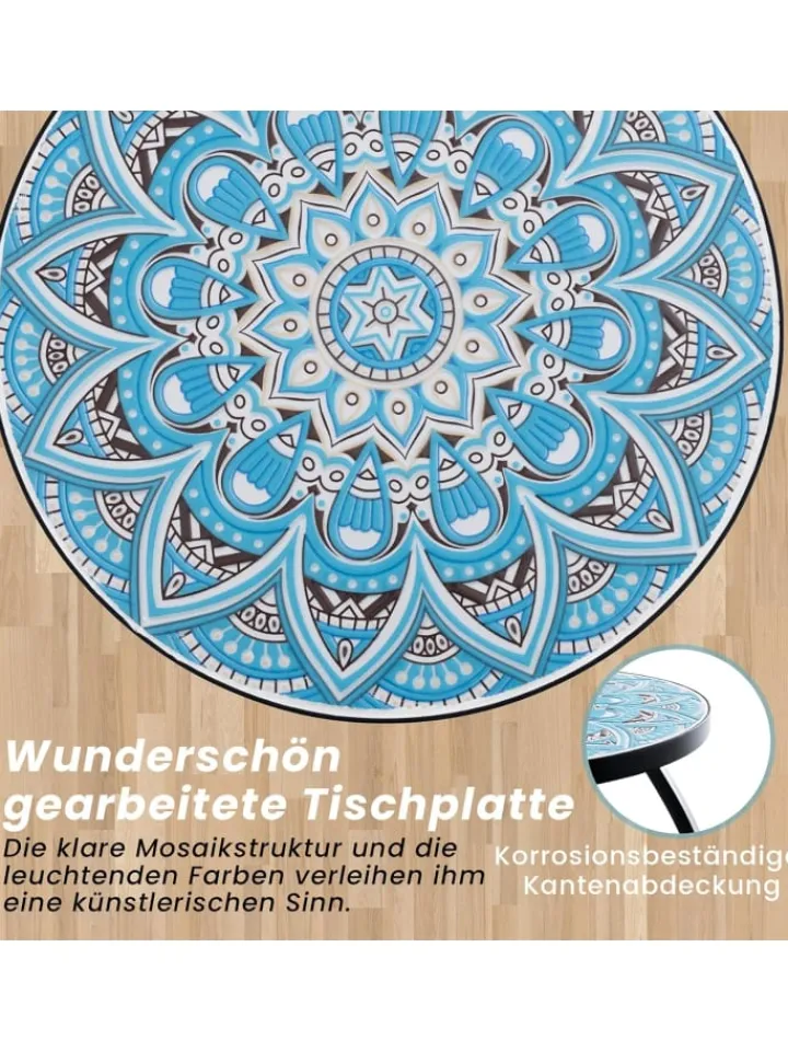 COSTWAY Gartenmöbel<Beistelltisch Blumenhocker 2in1 in Blau