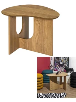 Rétro Chic Tische<Beistelltisch ''Calypso'' in Hellbraun - (B)60 x (H)42 x (T)48 cm