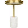 Beliani Tische<Beistelltisch CAMELO II in Gold/Weiß - (W) 36 x (H) 52 x (L) 36 cm