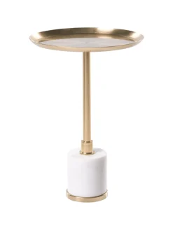 Beliani Tische<Beistelltisch CAMELO in Gold/Weiß - (W) 36 x (H) 53 x (L) 36 cm