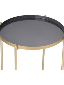 Lifa Living Tische<Beistelltisch "Ella" in Gold/ Grau - (H)47,5 x Ø 38 cm