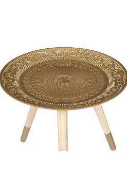 Ethnical Life Tische<Beistelltisch in Gold - (H)42 x Ø 40 cm