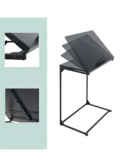 relaxdays Tische<Beistelltisch in Schwarz - (B)55 x (H)66 x (T)35 cm