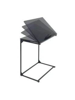relaxdays Tische<Beistelltisch in Schwarz - (B)55 x (H)66 x (T)35 cm
