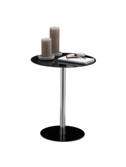 relaxdays Tische<Beistelltisch in Schwarz - (H)53 x Ø 43 cm