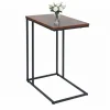 relaxdays Tische<Beistelltisch in Schwarz/ Braun - (B)50 x (H)64 x (T)35 cm