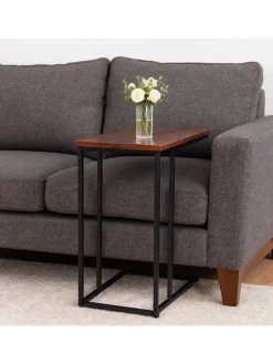 relaxdays Tische<Beistelltisch in Schwarz/ Braun - (B)50 x (H)64 x (T)35 cm