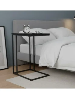 relaxdays Tische<Beistelltisch in Schwarz - (B)50 x (H)64 x (T)35 cm