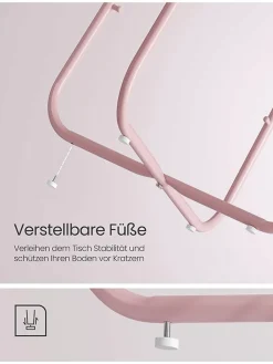 SONGMICS Tische<Beistelltisch in Weiß/ Rosa - (H)50 x Ø 45 cm