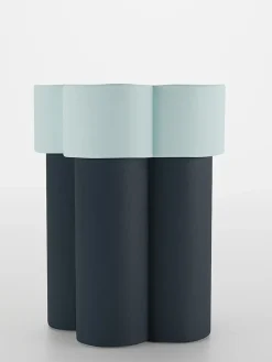 Potiron Paris Tische<Beistelltisch "Magnolia" in Dunkelblau/ Mint - (H)49 x Ø 39 cm