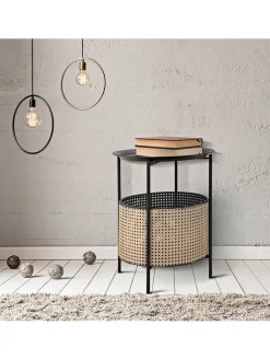 Mauro Ferretti Tische<Beistelltisch "Osaka" in Schwarz/ Braun - (H)50 cm