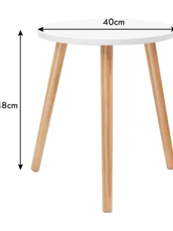 COSTWAY Tische<Beistelltisch 40x40x48cm in Weiß