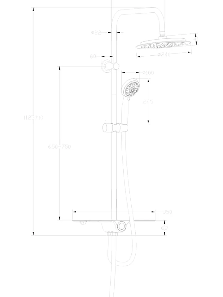 Schütte Badaccessoires<Überkopfbrauseset "Aquastar" in Chrom/ Weiß
