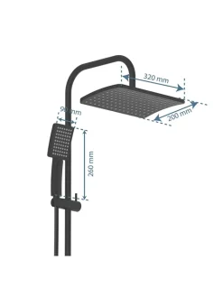 Schütte Badaccessoires<Überkopfbrauseset "Mallorca" in Schwarz