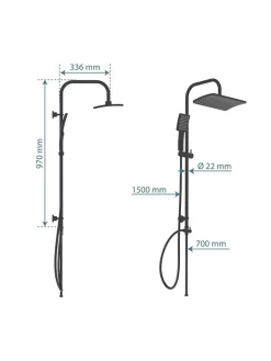 Schütte Badaccessoires<Überkopfbrauseset "Mallorca" in Schwarz