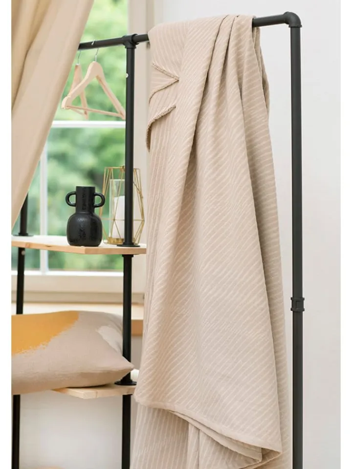 David Fussenegger Wohndecken & Plaids<Überwurf "Riva - Diagonale" in Beige