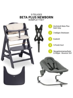 Hauck Babymöbel<Beta Plus Dark Grey 5-tlg. Newborn Set - in grau