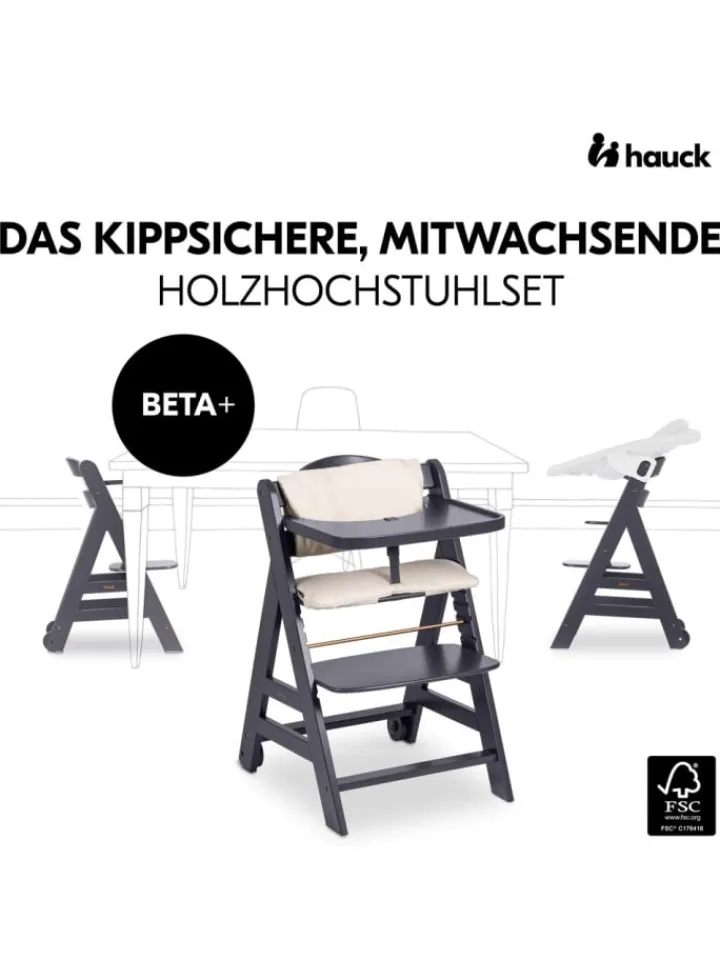 Hauck Babymöbel<Beta Plus Dark Grey 5-tlg. Newborn Set - in grau