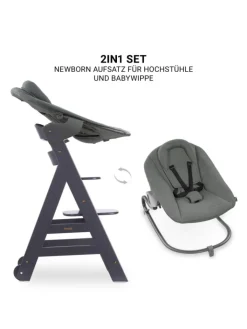 Hauck Babymöbel<Beta Plus Dark Grey 5-tlg. Newborn Set - in grau