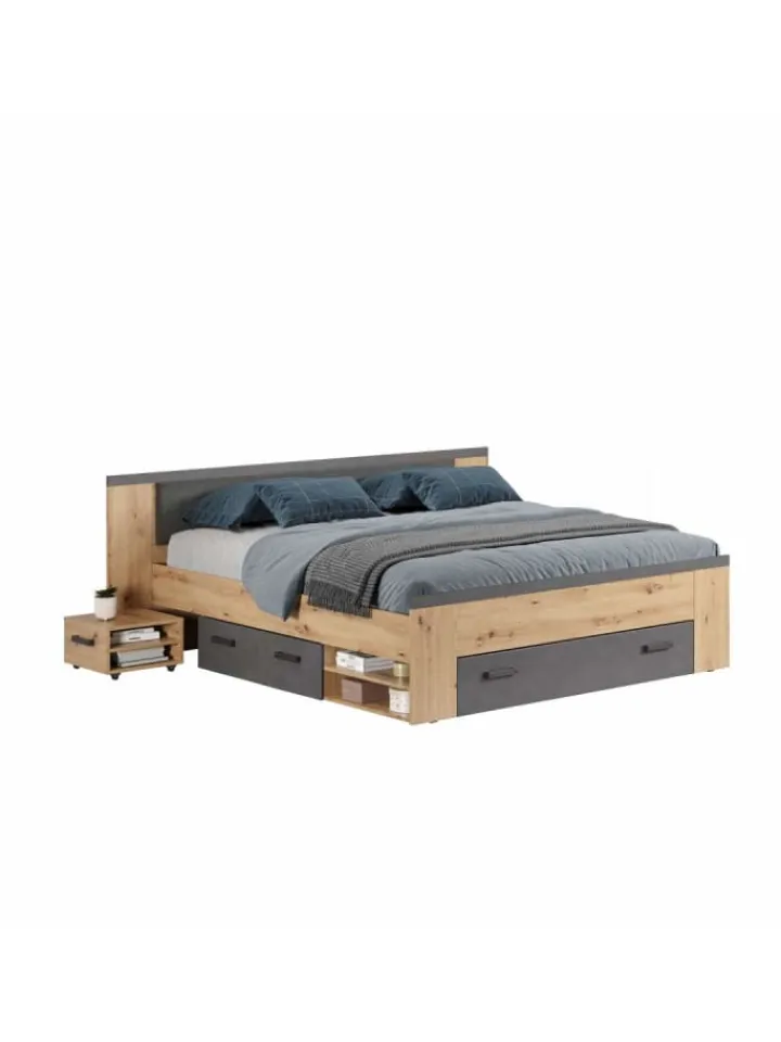 ebuy24 Betten & Matratzen<Bett Follow Eiche 230 x 203 cm