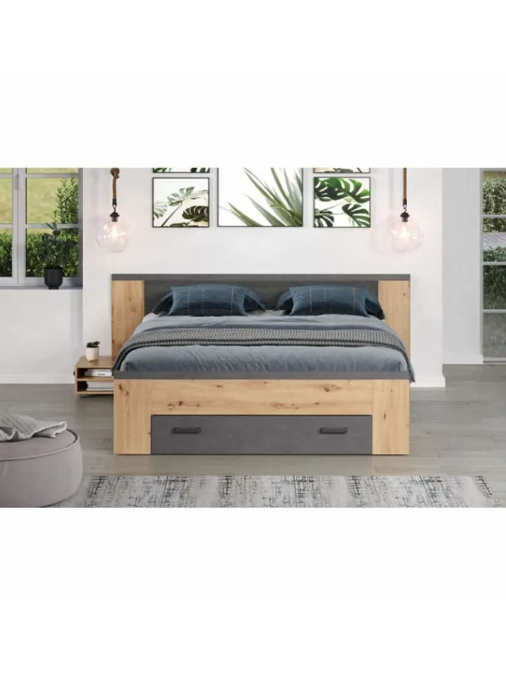 ebuy24 Betten & Matratzen<Bett Follow Eiche 230 x 203 cm
