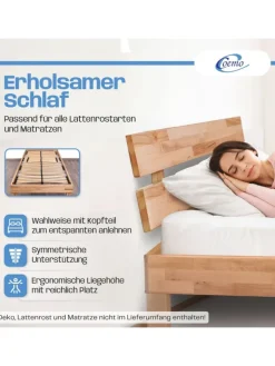 Coemo Betten & Matratzen<Bett Massivholz Leah in Buche natur