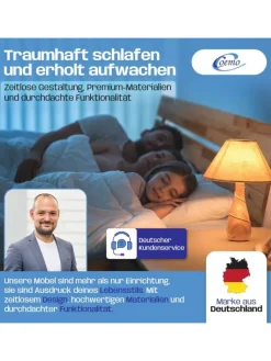 Coemo Betten & Matratzen<Bett Massivholz Leah in Buche natur