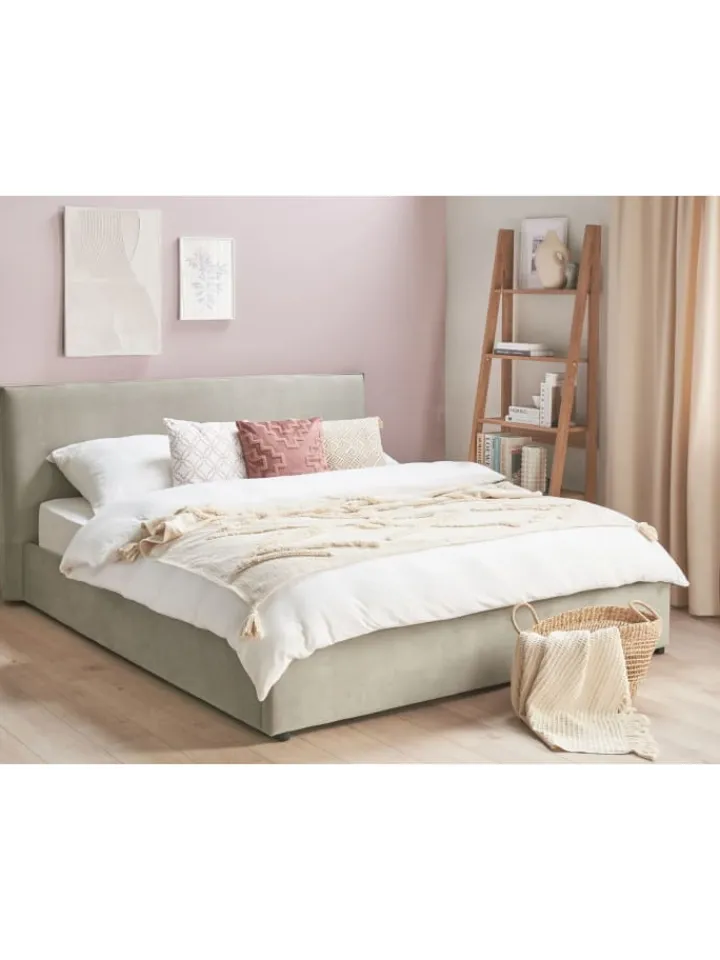 Beliani Betten & Matratzen<Bettgestell LAVAUR in Beige - (W) 203 x (H) 100 x (L) 220 cm