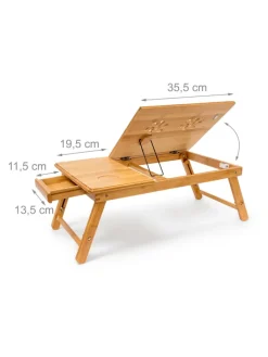 relaxdays Tablets, Konsolen & Elektronisches Spielzeug<Betttablett in Natur- (B)72,5 x (H)30,5 x (T)35 cm
