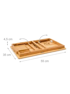 relaxdays Tablets, Konsolen & Elektronisches Spielzeug<Betttablett in Natur- (B)72,5 x (H)30,5 x (T)35 cm